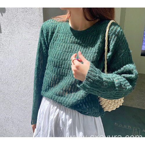 New solid color o-neck Loose Sweater